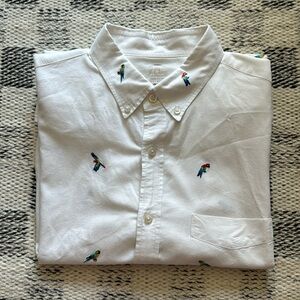 Embroidered j crew short sleeve button down
